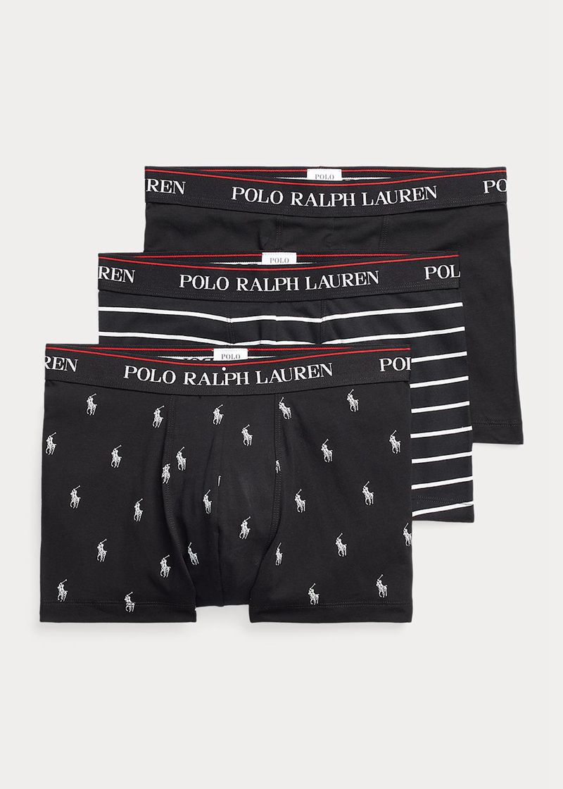 Calzoncillos Polo Ralph Lauren Hombre Classic Stretch-Cotton Trunk 3-Pack Chile Negras MELIK-5749